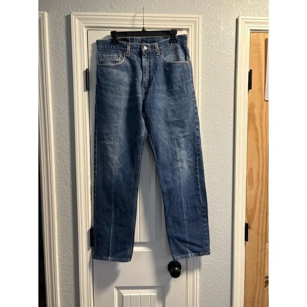 Levi's‎ 505 Men's Regular Fit Jeans Medium Wash Straight Leg Distressed 33x30